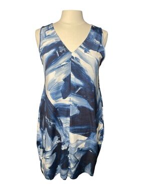 Marla Wynne Abstract Print Sleeveless Knit Dress – Petite Large
